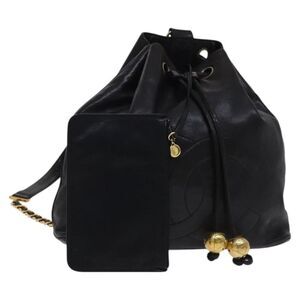 Pre Loved chanel Women Black Backpacks